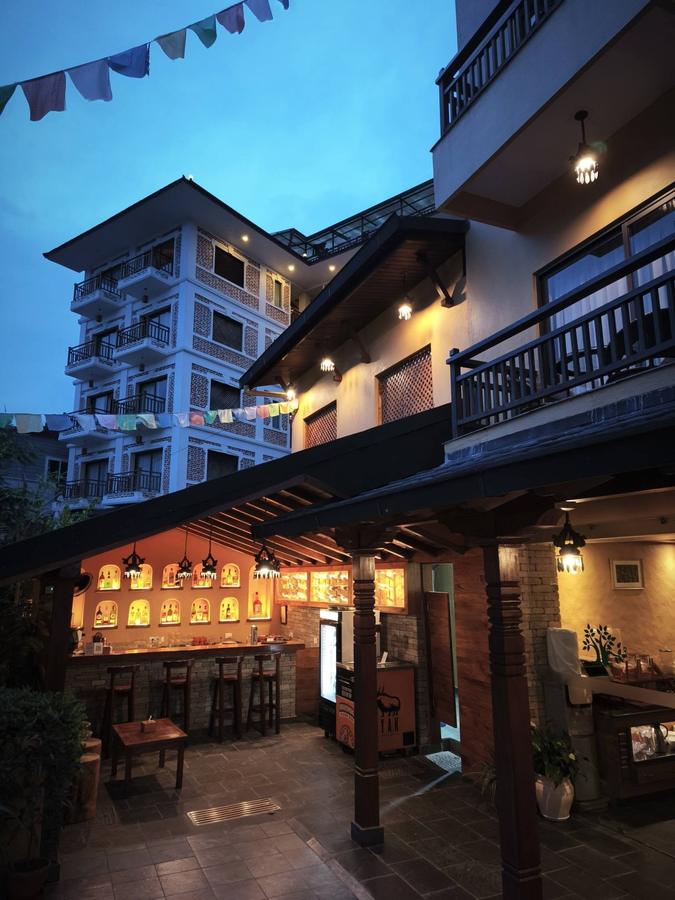 The rooftop bar at dusk